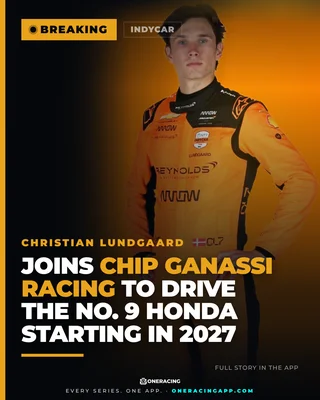 Christian Lundgaard joins Chip Ganassi Racing to drive the no. 9 Honda starting in 2027