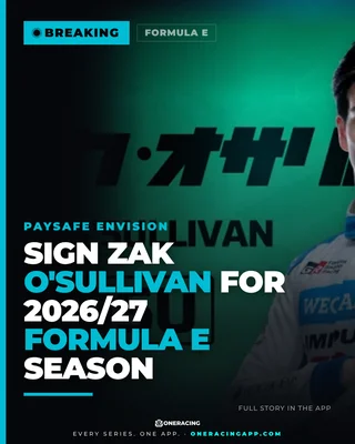 Paysafe Envision sign Zak O'Sullivan for 2026/27 Formula E season