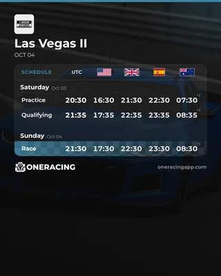 Las Vegas II — every session, five timezones.