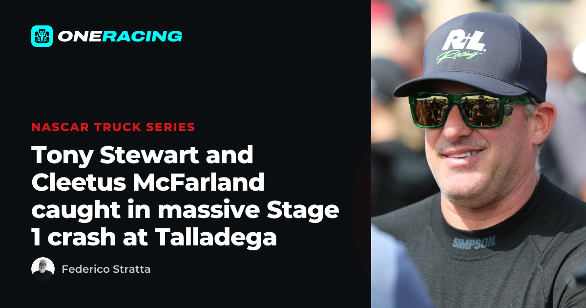 Tony Stewart and Cleetus McFarland caught in massive Stage 1 crash…